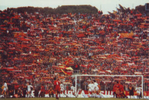 la Sud e la sciarpata in Roma-Bayern 20 marzo 1985